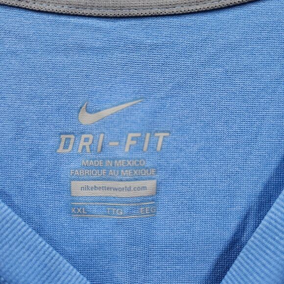 Nike Womens Dri Fit T-Shirt Size XXL Blue Short Sleeves Logo Casual Sporty Gym - Picture 4 of 8
